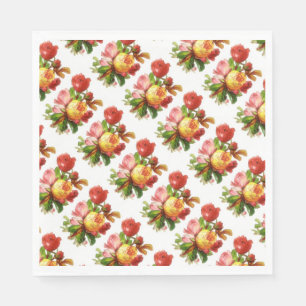 English Roses Tea Party Theme Floral Flowers Paper Napkins