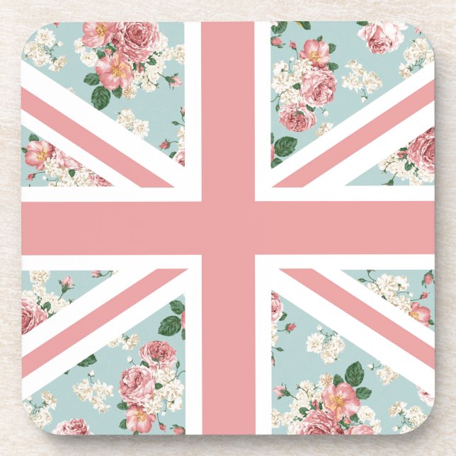 English Roses Union Jack Flag Coaster (Front)