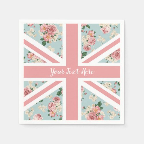 English Roses Union Jack Flag Napkins