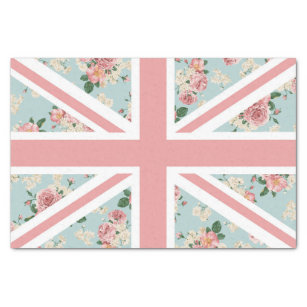 English Roses Union Jack Flag Tissue Paper