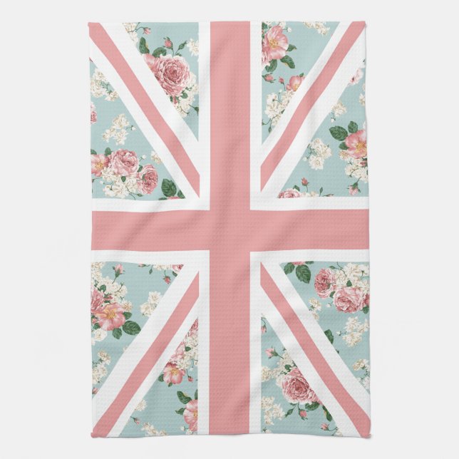 English Roses Union Jack Flag Towel (Vertical)