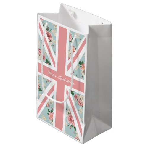 English Roses Union Jack Floral Party Small Gift Bag