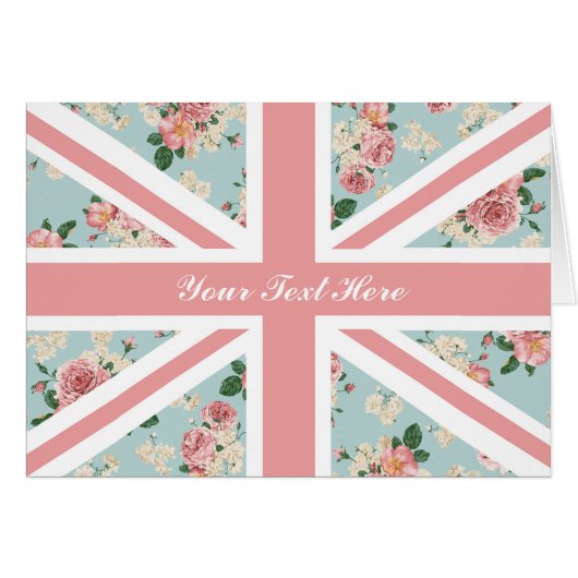 English Roses Union Jack Floral Pattern Cards (Front Horizontal)