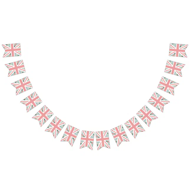 Union Jack Roses English Roses Union Jack Party Bunting Flags | Zazzle