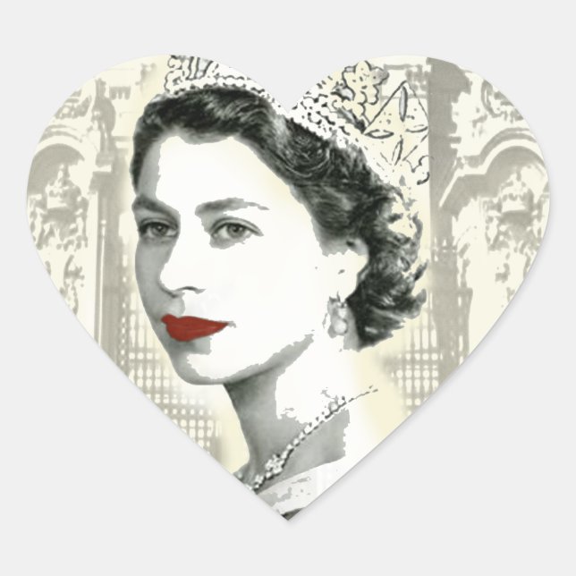 English royalty heart sticker (Front)