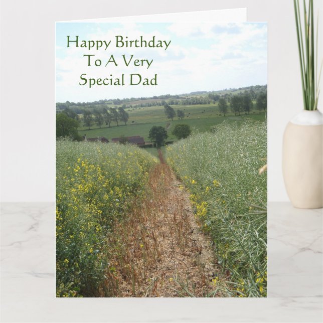 English rural countryside scene original dad verse card (Front)