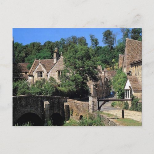 English Scenes Corfe Castle village Dorset Postcard