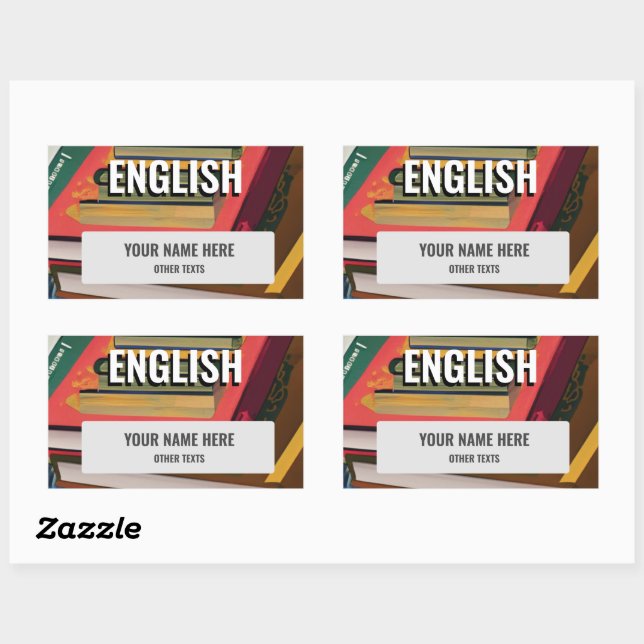 English School Subject Sticker Label (Sheet)
