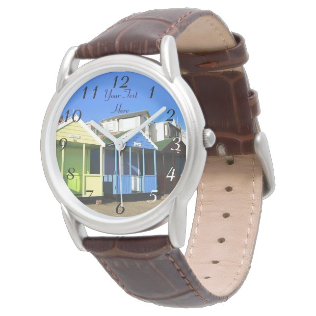 english seaside blue skies and beach huts watch (Angled)