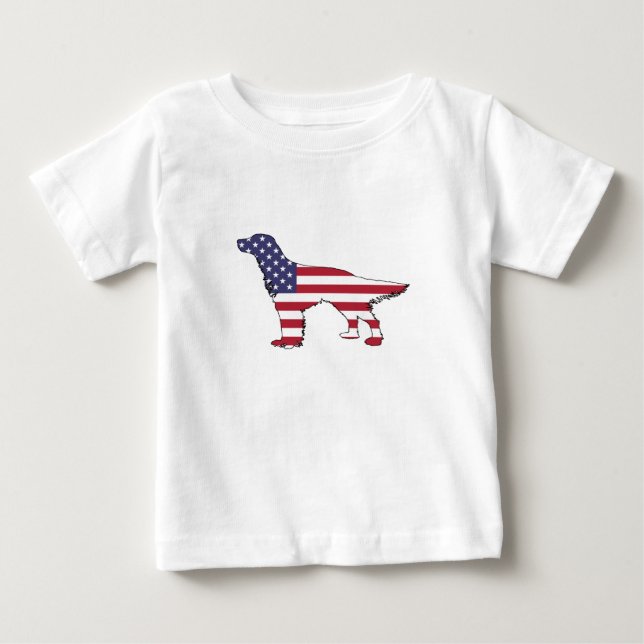 English Setter - "American Flag" Baby T-Shirt (Front)