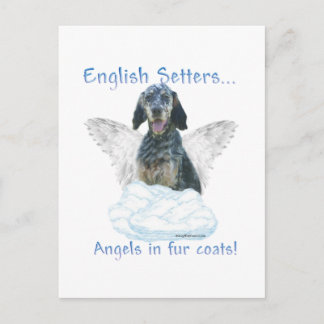 English Setter Angel Postcard