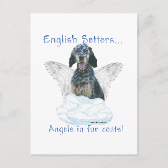 English Setter Angel Postcard (Front)