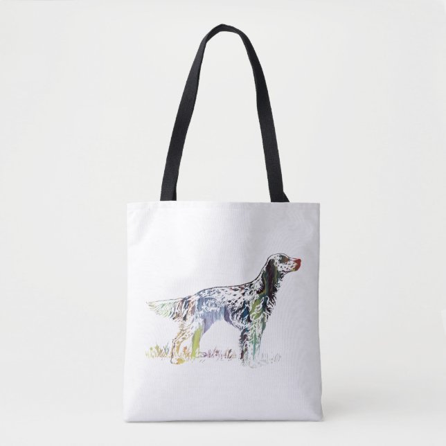 English setter art tote bag (Front)