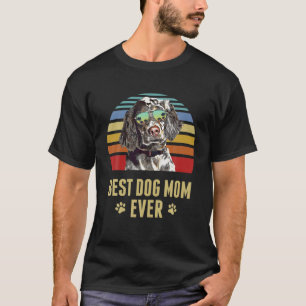 English Setter Best Dog Mom Ever Retro Sunset T-Shirt