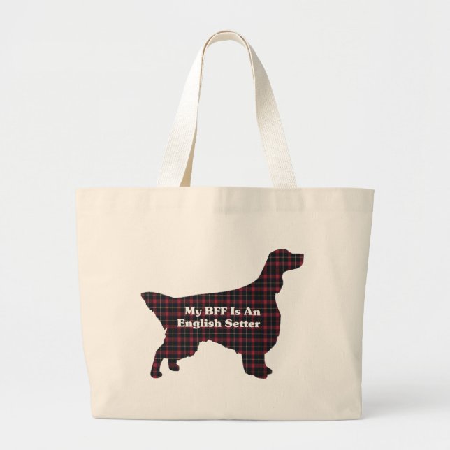English Setter BFF Gifts Large Tote Bag (Front)