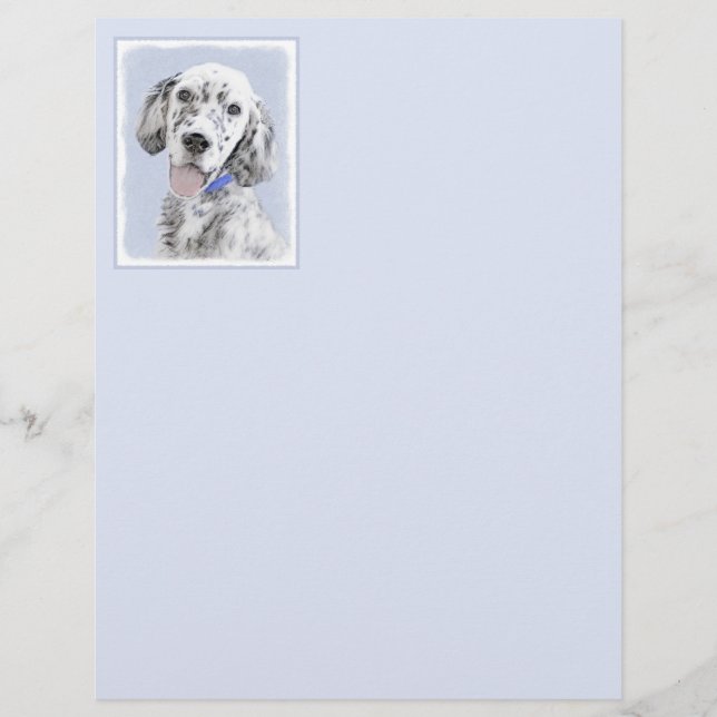 English Setter Blue Belton Painting Dog Art (Front)