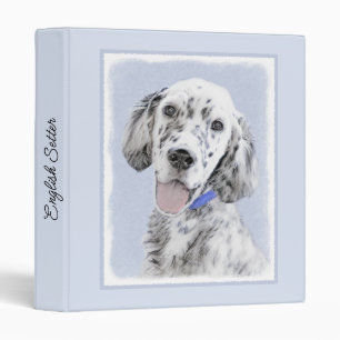 English Setter Blue Belton Painting Dog Art 3 Ring Binder