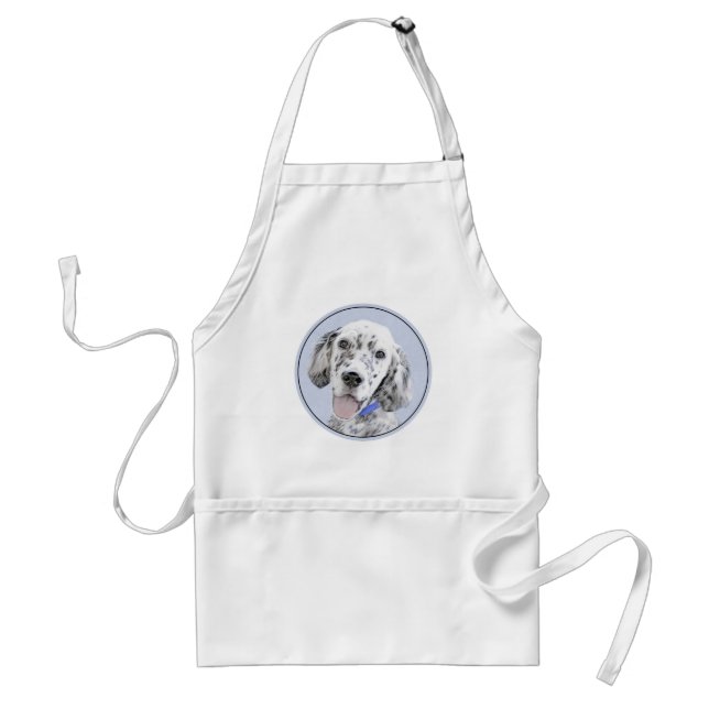 English Setter Blue Belton Painting Dog Art Adult Apron (Front)