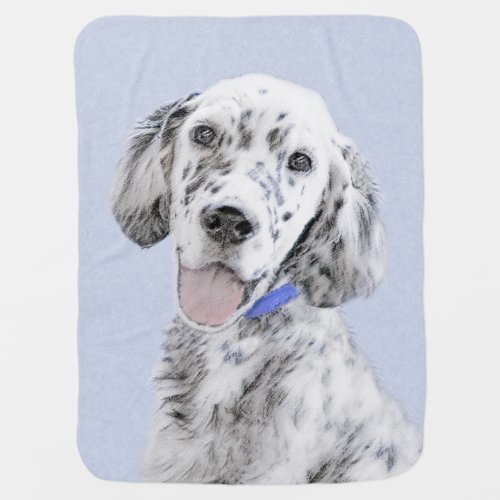 English Setter Blue Belton Painting Dog Art Baby Blanket