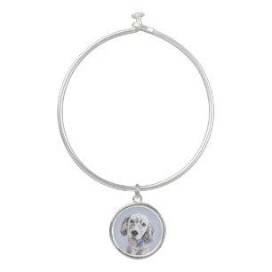 English Setter Blue Belton Painting Dog Art Bangle Bracelet