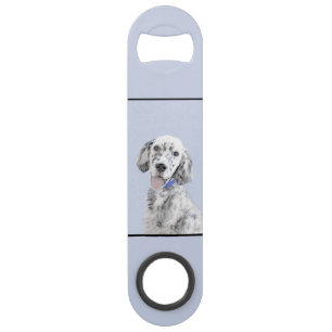 English Setter Blue Belton Painting Dog Art Bar Key