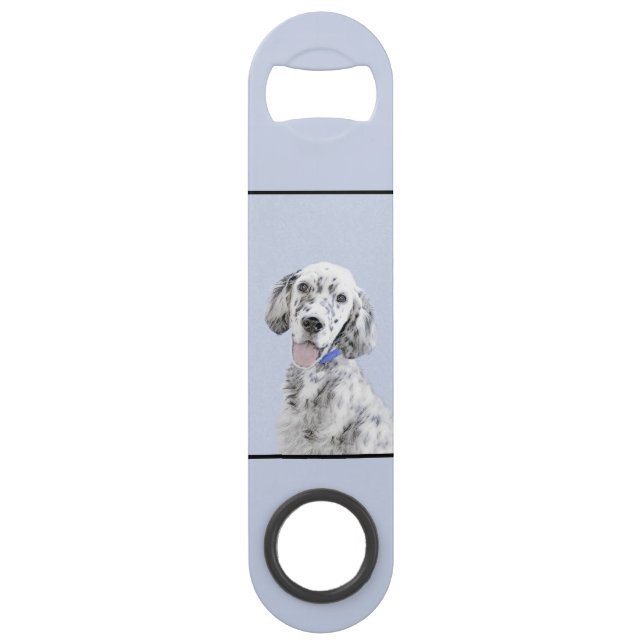 English Setter Blue Belton Painting Dog Art Bar Key (Back)