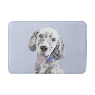English Setter Blue Belton Painting Dog Art Bath Mat