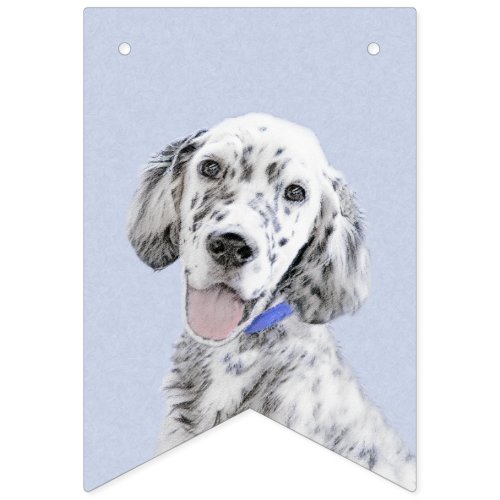 English Setter Blue Belton Painting Dog Art Bunting Flags