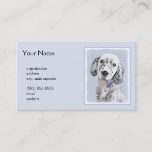 English Setter Blue Belton Painting Dog Art Business Card