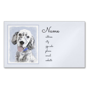 English Setter Blue Belton Painting Dog Art Business Card Magnet