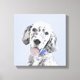English Setter Blue Belton Painting Dog Art Canvas Print