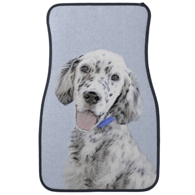 English Setter Blue Belton Painting Dog Art Car Mat (Front)