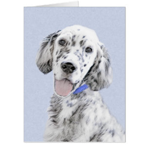 English Setter Blue Belton Painting Dog Art Card