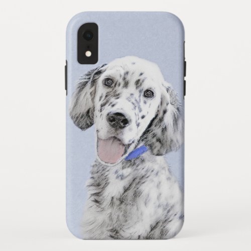 English Setter Blue Belton Painting Dog Art iPhone XR Case