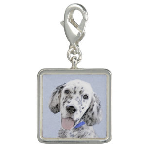 English Setter Blue Belton Painting Dog Art Charm