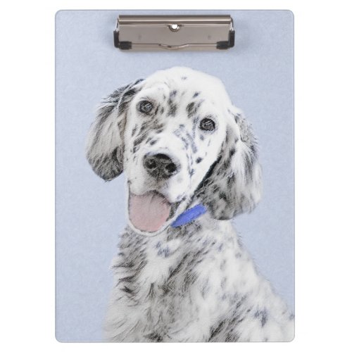 English Setter Blue Belton Painting Dog Art Clipboard