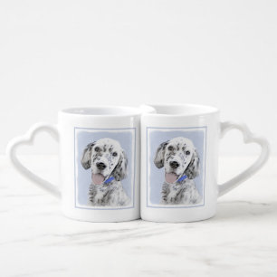 English Setter Blue Belton Painting Dog Art Coffee Mug Set