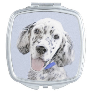 English Setter Blue Belton Painting Dog Art Compact Mirror