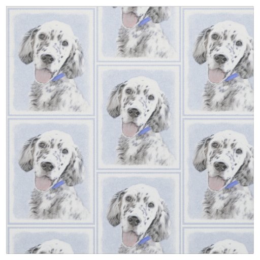 English Setter Blue Belton Painting Dog Art Fabric