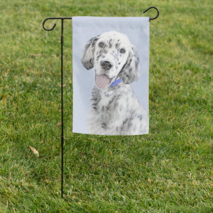 English Setter Blue Belton Painting Dog Art Garden Flag