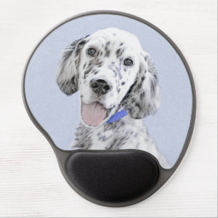 English Setter Blue Belton Painting Dog Art Gel Mouse Pad