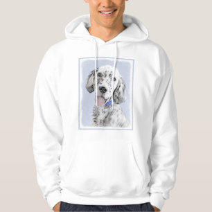 English Setter Blue Belton Painting Dog Art Hoodie