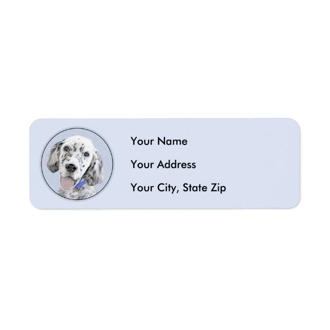 English Setter Blue Belton Painting Dog Art Label (Front)