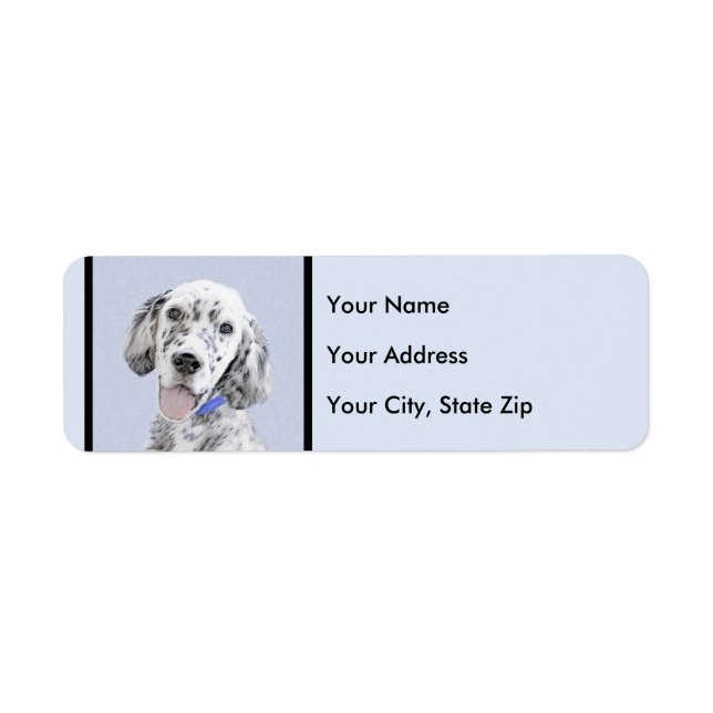English Setter Blue Belton Painting Dog Art Label (Front)