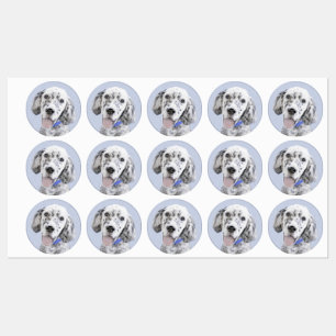 English Setter Blue Belton Painting Dog Art Labels