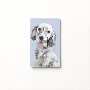 English Setter Blue Belton Painting Dog Art Light Switch Cover