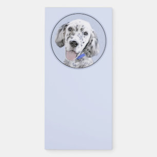 English Setter Blue Belton Painting Dog Art Magnetic Notepad