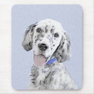 English Setter Blue Belton Painting Dog Art Mouse Pad