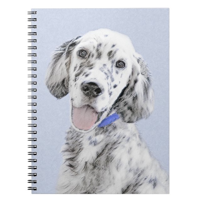 English Setter Blue Belton Painting Dog Art Notebook (Front)