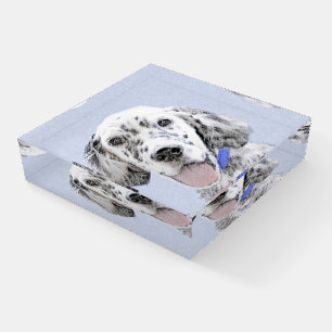 English Setter Blue Belton Painting Dog Art Paperweight